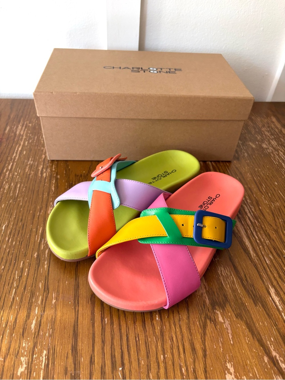 NIB CHARLOTTE STONE Sylas Sandal In Solimar